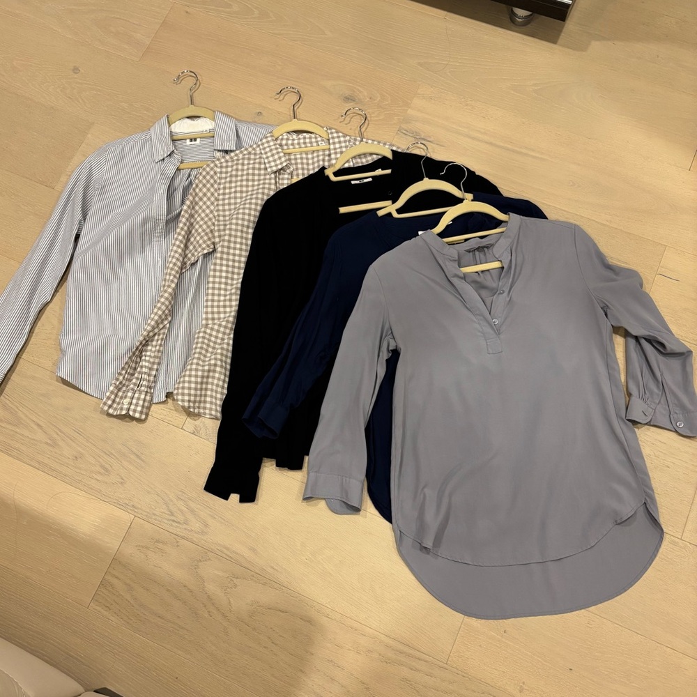 Uniqlo 5 items - button shirts and tunics LOT all size XS